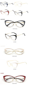 New Nearsighted Women Cat Eye Glasses Frame Clear Eyeglasses Frame Men Diopter Glasses Myopia Vintage Round Glasses