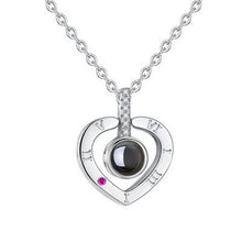 Load image into Gallery viewer, 100 Languages Love Necklace Heart Pendant Wedding Romantic I Love You Projection Necklace for Women Girl Friend Ladies Gifts