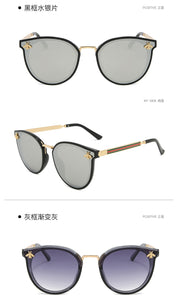 2022 Bee Women's Sunglasses Oval Metal Frame Little Bee Men's Sunglasses UV400 Classic Retro Brand Sport  Glasses