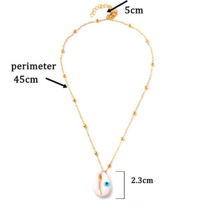 Conch Shell Necklace Sea Beach Shell Chain Pendant Necklace For Women Collier Femme Shell Cowrie Summer Jewelry Bohemian