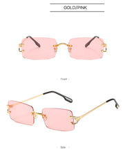 Carica l'immagine nel visualizzatore di Gallery, Retro Rimless Sunglasses Women Men Retro Brand Designer Sunglasses Sunglasses Women Men Rectangular Glasses UV400 Oculos De Sol