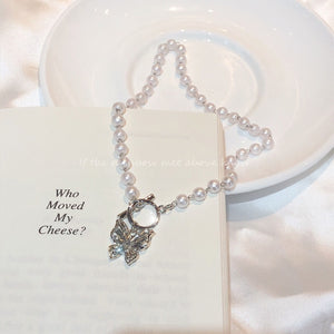 Fashion Beaded Pearl Necklace Women Cute Gold silver color Double Layer Chain Pendant Choker Korean Jewelry 2020 wholesale