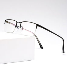 Carica l&#39;immagine nel visualizzatore di Gallery, Business Semi Rim Metal Alloy Men Glasses Frame Eyeglasses Brand Designer Optical Eyewear For Man Prescription Spectacles M18046