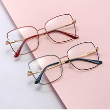 Carica l&#39;immagine nel visualizzatore di Gallery, oversized square glasses frame women fashion high quality clear lens New luxury brand Metal Frame Eyeglasses Frames For Women