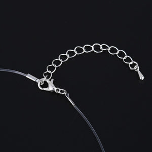 New Personality Fashion Square Imitation Pearl Crystal Zircon Necklace Invisible Transparent Fishing Line Necklace Women