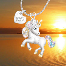 Load image into Gallery viewer, Cute Rainbow Unicorn Necklace Fashion Cartoon Animal Necklaces for Kids Children Heart Statement Jewelry Gifts 2020 New