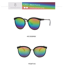 Load image into Gallery viewer, Black Cat Eye Sunglasses Women Luxury Eyewear Black Retro Female Sunglass Mirror Round Cateye Glasses For Woman
