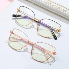 Load image into Gallery viewer, Peekaboo anti blue light cat eye glasses frame women vintage metal gold pink female prescription glasses for computer clear lens