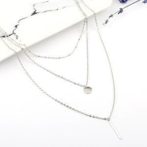 Multilayer Necklaces & Pendants For Women Gold/Silver Color Long Chain Female Pendant Necklace Fashion Jewelry Collier Femme