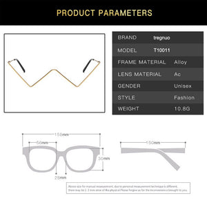 tregnuo 2022 Triangle Glasses Women Cat Eye Glasses Frame Handmade Rhinestones Personalized Metal Glasses Frame