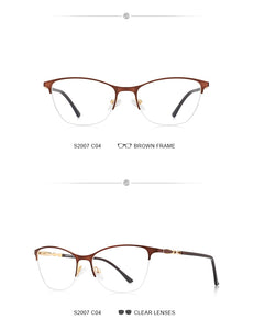 Women Cat Eye Glasses Half Frame Ladies Fashion Trending Eyewear Myopia Prescription Optical Eyeglasses