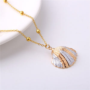 Conch Shell Necklace Sea Beach Shell Chain Pendant Necklace For Women Collier Femme Shell Cowrie Summer Jewelry Bohemian