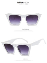 Carica l&#39;immagine nel visualizzatore di Gallery, New Woman Men Occhiali da sole Cat Eye con montatura grande Occhiali quadrati personalizzati Occhi di gatto colorati Occhiali alla moda Occhiali retrò versatili UV400 