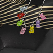 Load image into Gallery viewer, Cute candy color cartoon bear necklace DIY handmade colorful resin bear fresh necklace jewelry