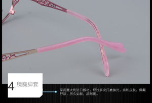 BCLEAR Women Prescription Optical Eyeglasses Frames with Golden Hollow Out Eyeglasses Frame With Flower Female Spectacle Eyewear