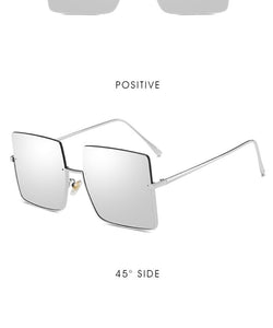 2022 Sunglasses Women Luxury Sun Glasses For Women Glasses Retro Brand Square Sunglasses Women Metal Half Frame Eyewear