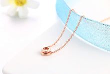 Load image into Gallery viewer, Double Fair Shiny Pendant Necklaces For Women Classical Round Crystal Choker Necklace Rose Gold Plated Fashion Jewelry