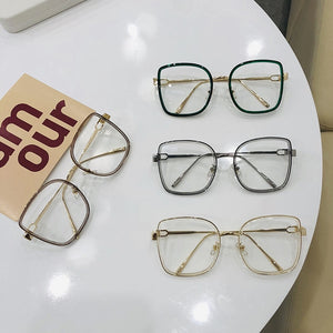 Anti-blue Eyeglasses Women Vintage Metal Square Glasses Frame Female Optical Transparent Spectacles Oculos De Grau