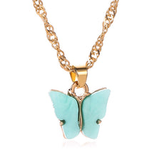 Load image into Gallery viewer, Sweet Acrylic Color Butterfly Necklace For Women Long Wild Clavicle Chain Pendant Refined Stylish Mujer Gift 2020 Trendy Gold