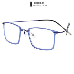 Gmei Optical Ultralight Beta Titanium Flexible Square Big Glasses Frame Men Prescription Eyeglasses Myopia Optical Frames M19004
