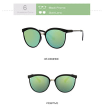 Load image into Gallery viewer, Black Cat Eye Sunglasses Women Luxury Eyewear Black Retro Female Sunglass Mirror Round Cateye Glasses For Woman