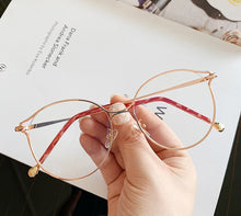 Load image into Gallery viewer, Cat Eye Glasses Frames Women Trendy Myopia Frame Rose Gold Optical Eyeglasses for Ladies Spectacles