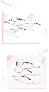 Lolita retro half-frame gear monocle student secondary element personalized glasses