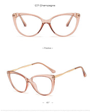 Load image into Gallery viewer, TR90 Comfortable Cat Eye Eyeglasses Frame Women  Vintage Spring Hinge Optical Frame