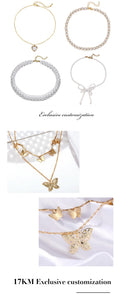 2020 Elegant Flower Pearl Choker Necklaces For Women Gold Coin Bow Knot Pendant Necklace Long Chain Jewelry Party Gifts