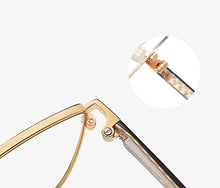 Load image into Gallery viewer, Peekaboo anti blue light cat eye glasses frame women vintage metal gold pink female prescription glasses for computer clear lens