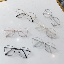 Load image into Gallery viewer, Transparent Glasses Frames Women Retro Oversized Optical  Eyeglasses Female Fashion Irregular Metal Myopia Frame
