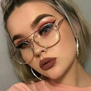 Vintage Gold Metal Frame Eyeglasses Mens Womens Sun glasses Retro Square Optical Lens Eyewear Nerd Clear Lens Glasses