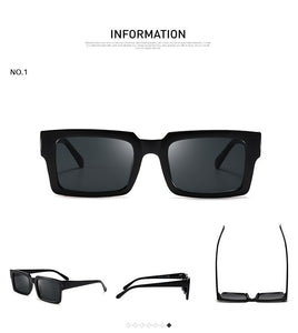 Sunglasses Women Rectangle Frame Transparent Brand Designer Retro Sun Glasses Unisex Square Brown UV400 AE0664