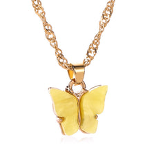Load image into Gallery viewer, Sweet Acrylic Color Butterfly Necklace For Women Long Wild Clavicle Chain Pendant Refined Stylish Mujer Gift 2020 Trendy Gold