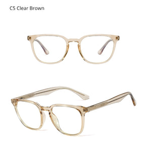 Ralferty Retro Transparent Glasses Women's Square TR90 0 Diopter Prescription Myopia Optic Frames Anti Blue Light Glasses