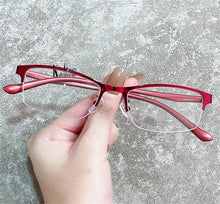 Carica l&#39;immagine nel visualizzatore di Gallery, Women Half frame Finished Myopia Glasses Lady Anti-blue light Prescription glasses Men Business Nearsighted Eyewear -1.5-2.0-2.5