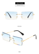Load image into Gallery viewer, Small Rectangle Sunglasses Women Rimless UV400 Eyewear Vintage Sun Glasses Men Driving Women's Glasses Lunette de soleil femme