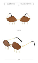 Load image into Gallery viewer, Fashion Rimless Cloud Shape Sunglasses with Lightning Pendant Women Luxury Funny Sun Glasses Shades UV400 Brand Designer SG028