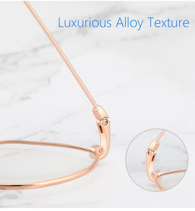 Gold Computer Glasses Frame Women Alloy Polygon Anti Blue Light Eyeglass Frames Fashion Myopia Prescription Eyewear 8005