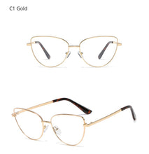 Carica l'immagine nel visualizzatore di Gallery, Ralferty Vintage Eyeglasses Women'S Frame Cat Eye Glasses Female Grade Glasses No Diopter Spectacle Frames For Myopia