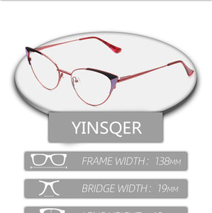 Prescription Glasses Women's Eyeglasses With Frame Myopia Clear Optical Female Eyewear Metal Cat Eye Round Fake Glasses