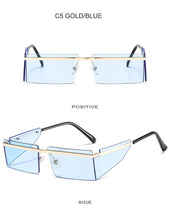Carica l'immagine nel visualizzatore di Gallery, New Small Rimless Sunglasses Women Fashion Punk Square Sunglasses Men Eyewear Retro Rectangle Glasses For Female Shades UV400