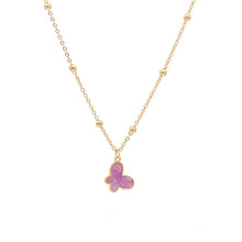 Carica l'immagine nel visualizzatore di Gallery, Korean Blue Gradient Butterfly Necklace for Women Girls Silver Color Rainbow Butterflies Pendant Choker Necklaces Jewelry Gift