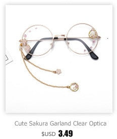 Cute Sakura Pendant Clear Optical Glasses Frame Women Round Girls Retro Eyeglasses Gothic Handmade Eyewear Glass Oculos De Gafas