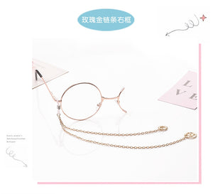 Lolita retro half-frame gear monocle student secondary element personalized glasses