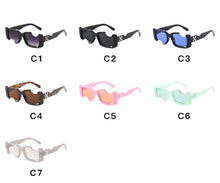 Load image into Gallery viewer, Small Rectangle Sunglasses Women Vintage Designer Green Black Holes Sun Glasses Men 2022 Brand Shades Fashion Square Eyewear