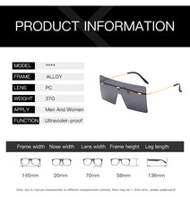 Load image into Gallery viewer, Oversized Rimless Sunglasses Fashion Women Metal Gradient Sun glasses Luxury Lady Sunglass Eyewear UV400 Shades gafas de sol