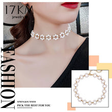 Load image into Gallery viewer, Flower Pearl Necklaces For Women Party Bow Knot Pendant Necklace Fashion Choker Elegant Flower Jewelry Gifts 2020
