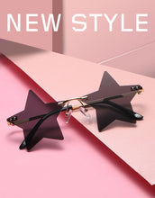 Carica l&#39;immagine nel visualizzatore di Gallery, Vintage Unique Star Shape Mirror Rimless Sunglasses Women Fashion Clear Ocean Lens Eyewear Men Trending Sun Glasses Shades