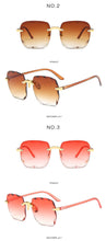 Carica l&#39;immagine nel visualizzatore di Gallery, Moda nuovo designer di marca occhiali da sole quadrati senza cornice moda donna metallo senza montatura lenti sfumate occhiali da sole femminili Oculos 2022 